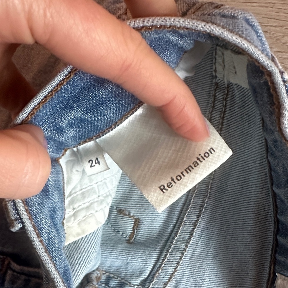 Reformation Light Blue Distressed Skinny Jeans - Picture 3 of 7